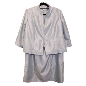 Vintage Tradition Satin 2Pc Dress Blazer Set Wedding Beaded Sleeveless Size 22W
